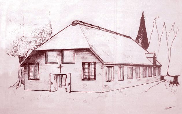 Schets schuurkerk in Udenhout in 1752