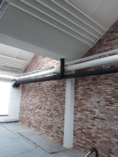 Nieuwe afvoer regenwater Studiezaal