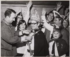 Carnaval in 1972 in Baarle-Nassau. Fotograaf Hans Chabot