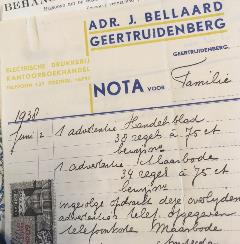 Briefhoofd Adr. J. Bellaard Geertruidenberg