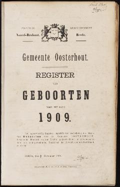 Geboorteregister Oosterhout 1909