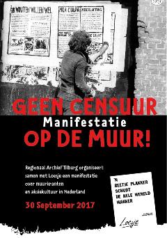 Manifestatie Geen censuur op de muur 30 september 2017