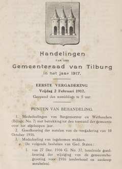 Notulen gemeenteraad Tilburg 1917