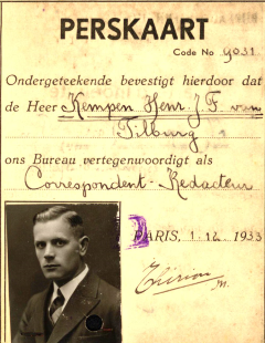 perskaart Henri van Kempen, archief 1186 perskaart Henri van Kempen, archief 1186
