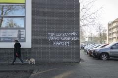 Protest grafitti. Foto Maria van der Heyden (nr.17280752), collectie Regionaal Archief Tilburg.