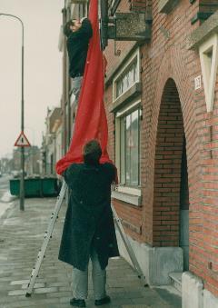 PvdA vlag Goirkestraat