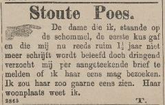 Stoute Poes, Javabode 9 juli 1883